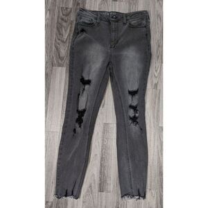 (3/$35) Vanilla Star‎ Size 27 / 5 High Rise Skinny Distressed Grey Denim Jeans